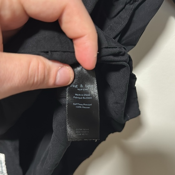 Rag & Bone black Avery viscose SS button down size small - Picture 4 of 4